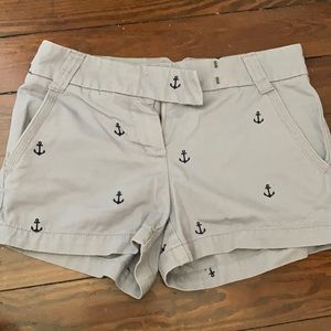 Jcrew lavender and navy anchor patterned shorts
